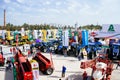 KROPIVNITSKIY; UKRAINE Ã¢â¬â 22 September; 2017: Panoramic view agricultural exhibition Agroexpo-2017. Exhibitors, Visitors